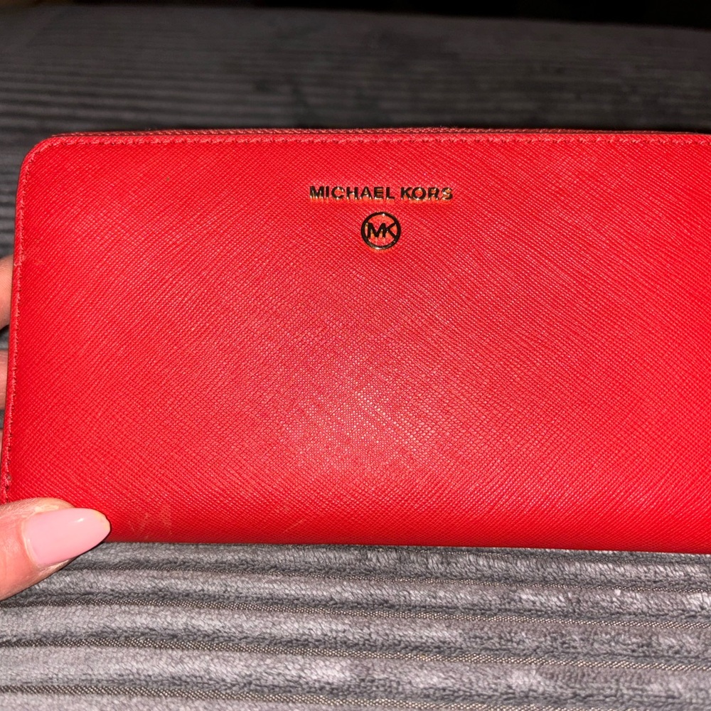 Michael Kors Red Leather Wallet